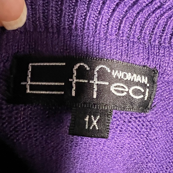 Purple cowl neck sweater in size 1x cozy quiet luxury - Picture 5 of 5